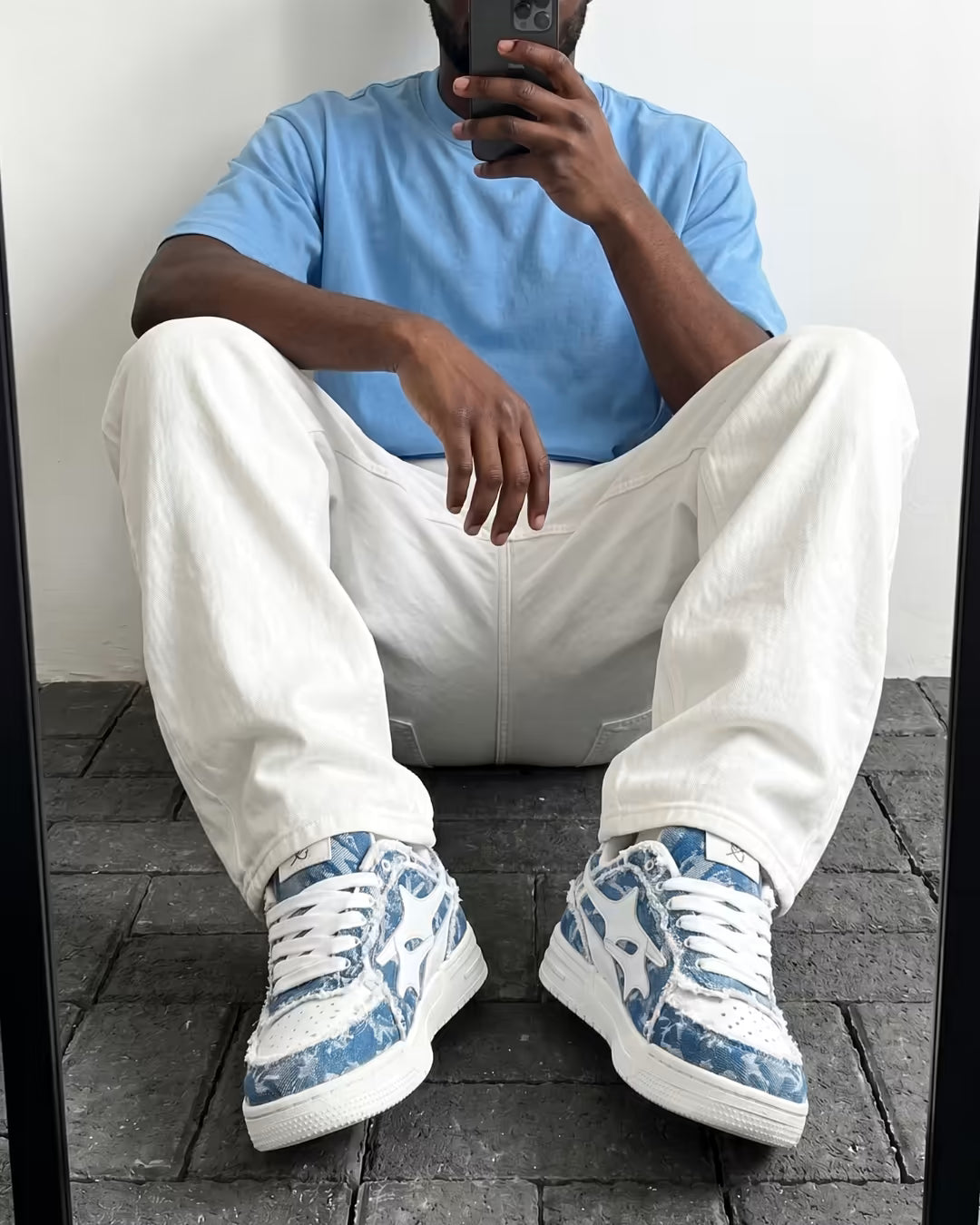 "ARLN" Sky Blue Trainers