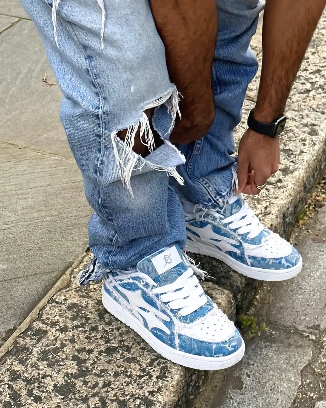"AIRLINE" Sky Blue Trainers
