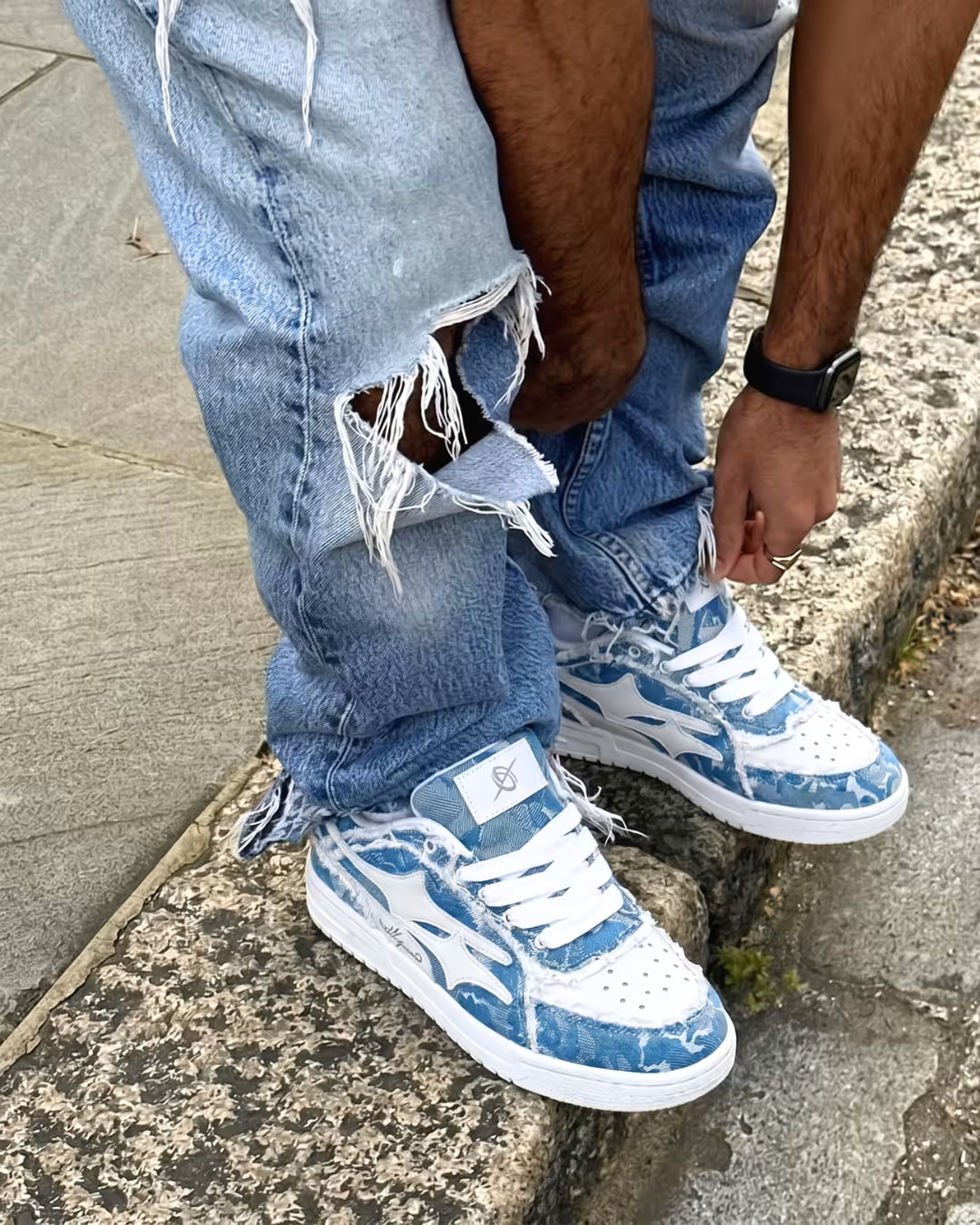 "ARLN" Sky Blue Trainers