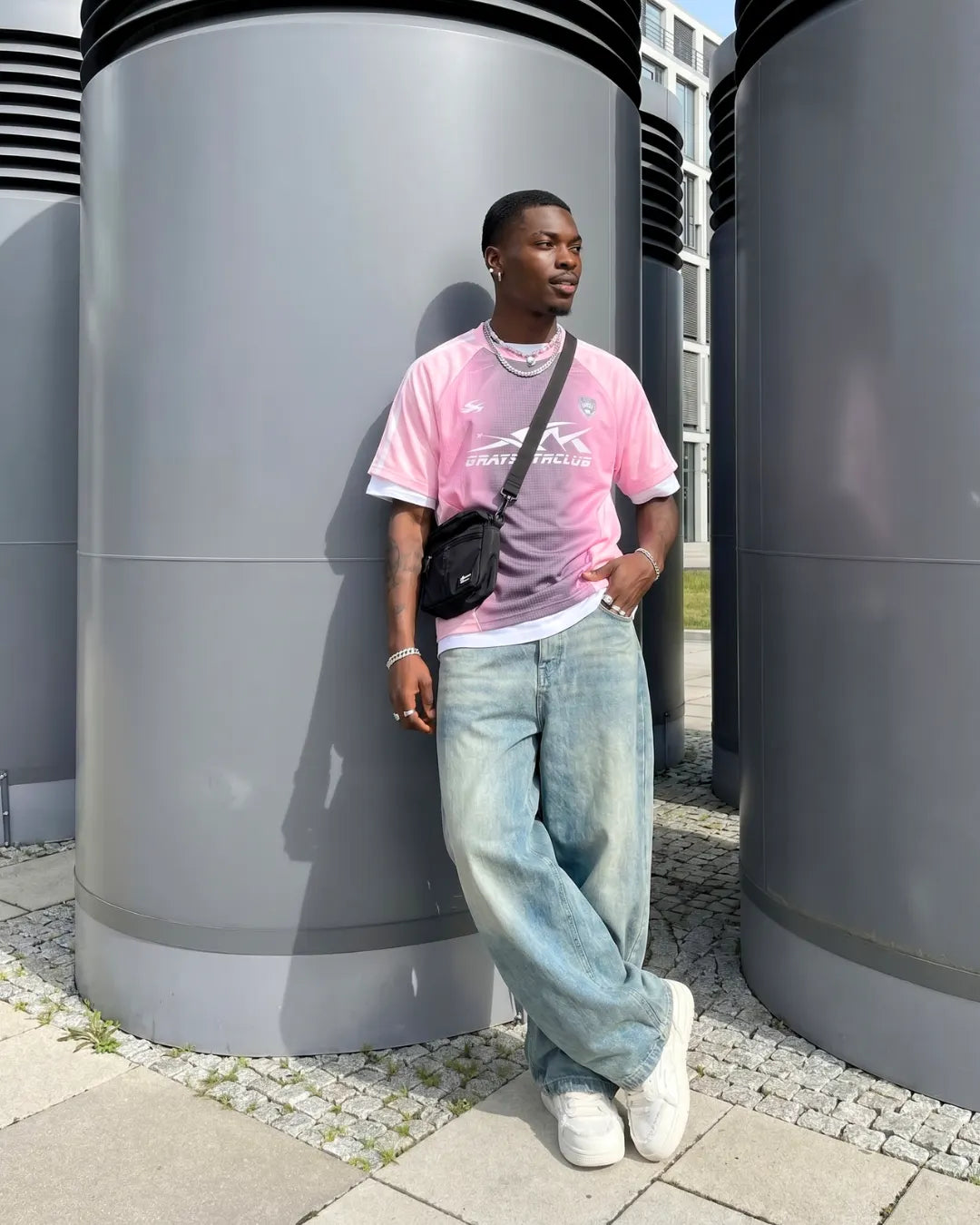 "AROME" Blue Baggy Pants