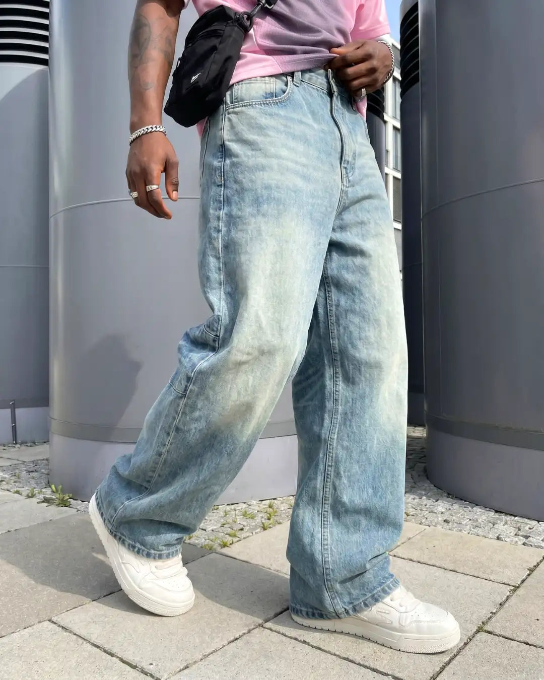 "AROME" Blue Baggy Pants