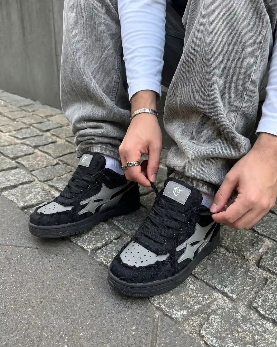 "AIRLINE" Carbon Black Trainers