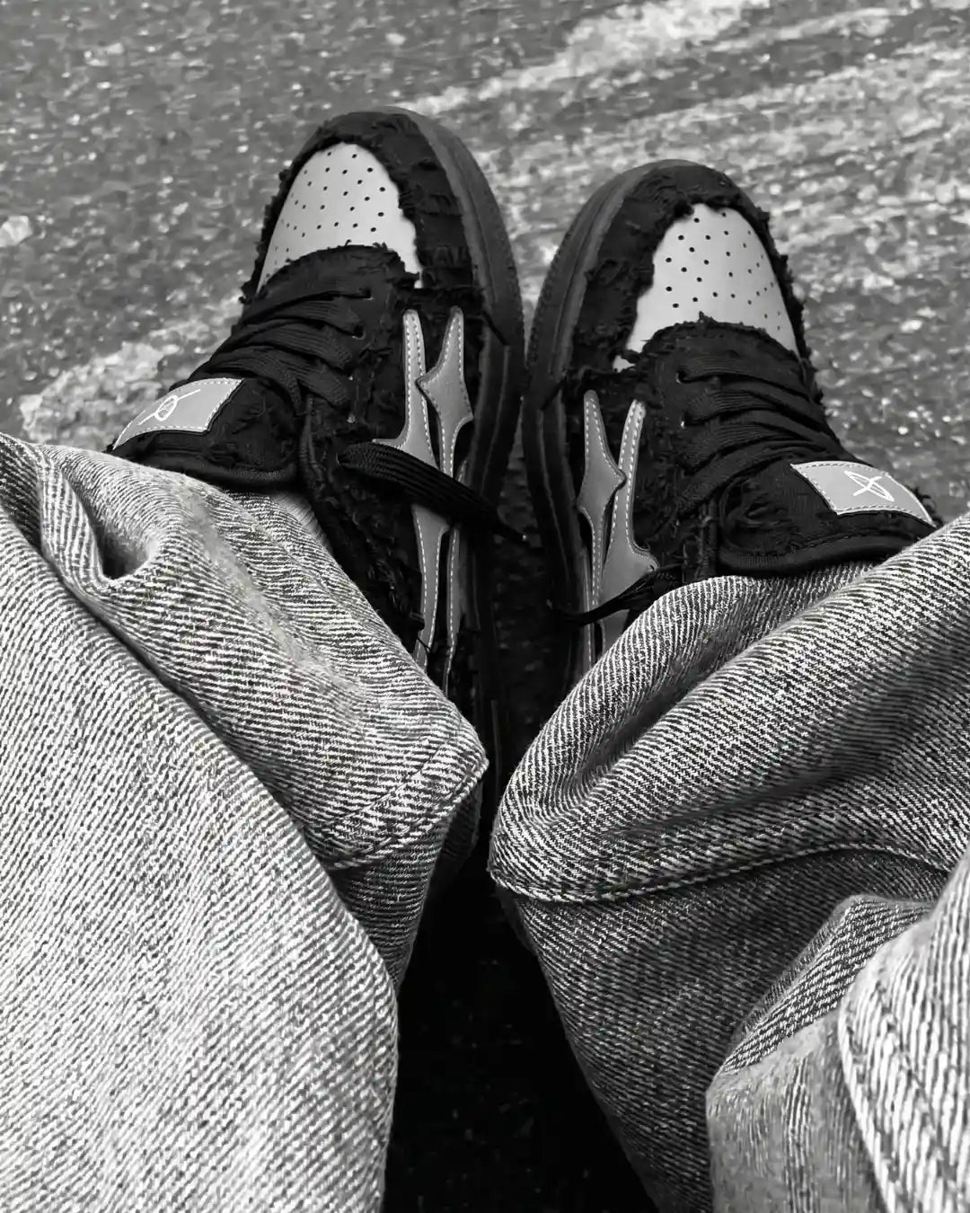 "AIRLINE" Carbon Black Trainers