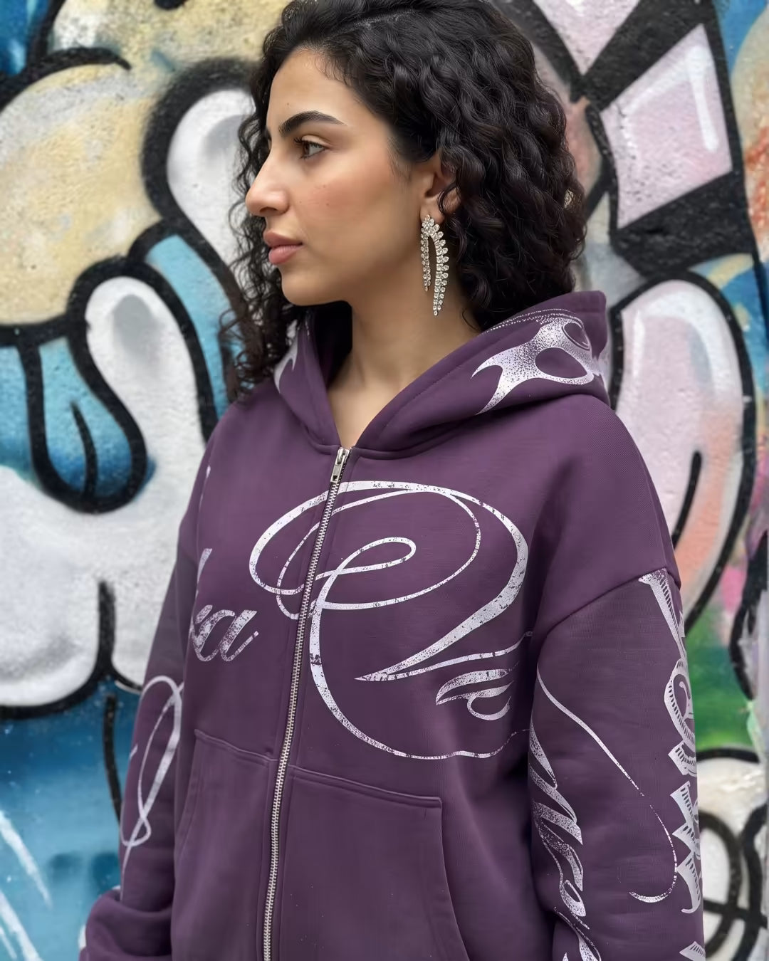 "CYBER" Graphic Zip-Up