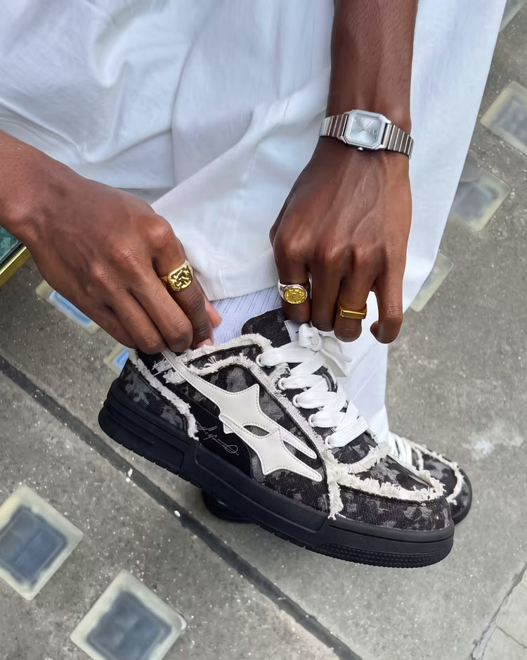 "ARLN" Carbon Black Trainers
