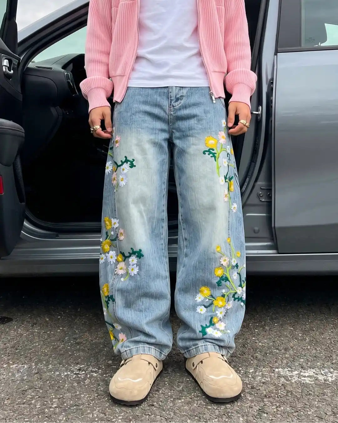 "PETAL" Embroidered Pants