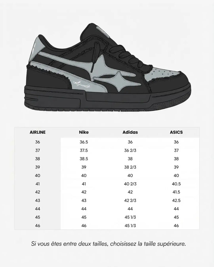 <tc>"BLACK AIRLINE" Shoes</tc>